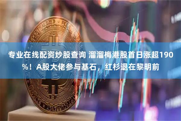 专业在线配资炒股查询 溜溜梅港股首日涨超190%！A股大佬参与基石，红杉退在黎明前